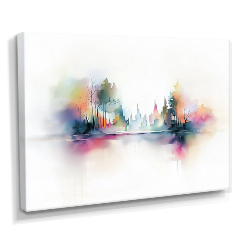 «Lake Eernal Balance In Autumn II», art mural paysage d'automne, H 34 po x l 44 po, Toile tendue, Ne s’applique pas