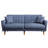 Modern 3-Seat Sofa-Bed, Dark Blue Linen Upholstery | Hornbeam Wood & Metal Frame, 80.7 x 33.5 x 33.5 in | 28 DNS Foam, Wooden Legs 6.7 in | Perfect for Stylish Living Rooms & Guest Rooms, Scandinavian Design-1892559488