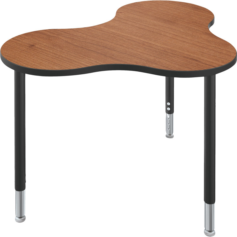 Bureau collaboratif à hauteur ajustable Hierarchie, Cerisier ambré