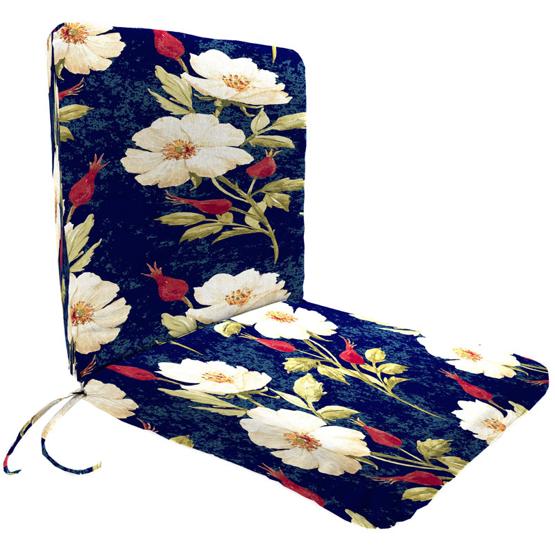 Outdoor Chair Cushion with Ties, Multi-Colored