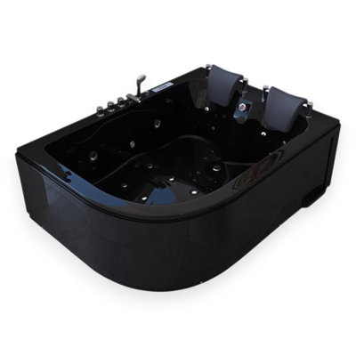 POMPEI 71" x 47" Corner Whirlpool Acrylic Bathtub with Faucet Light Heater