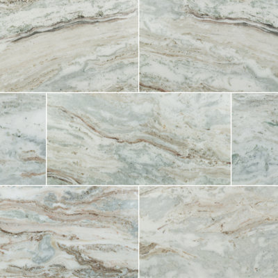 SAMPLE - Santiago Earth 12 in. x 24 in. Polished Marble Stone Look Floor and Wall Tile