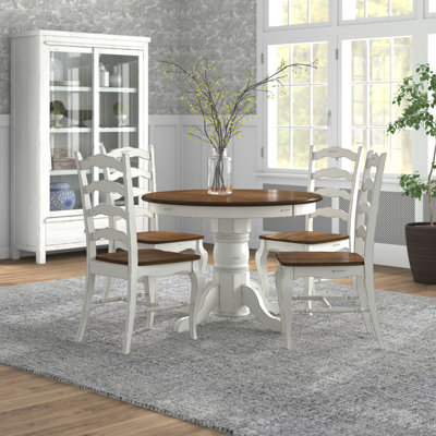 Wisser Oak and Rubbed Off-White 5-Piece Dining Set