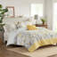 Ensemble d'édredon pour lit double / grand 5 pièces avec coussins décoratifs, jaune, hypoallergénique et lavable à la machine-122455272