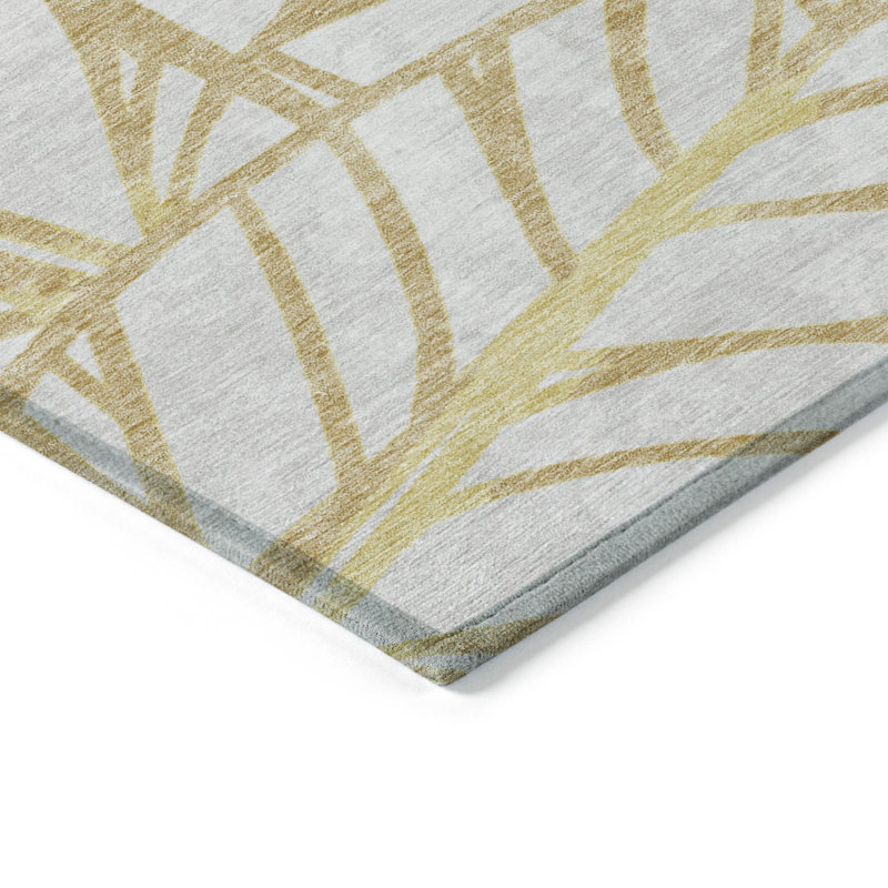 Tapis beige lavable 10 pi x 14 pi intérieur / extérieur floral