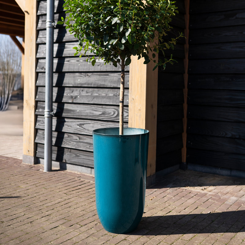 Tall Plastic Planter with Drainage Plug - 15x25.5"- Teal, Set of 2