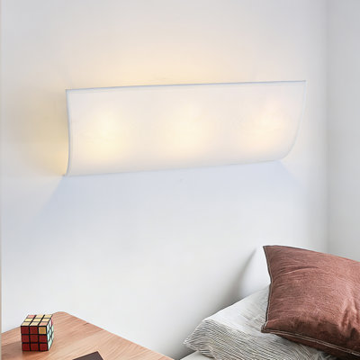 3-Light White Fabric Shade Wall Sconces