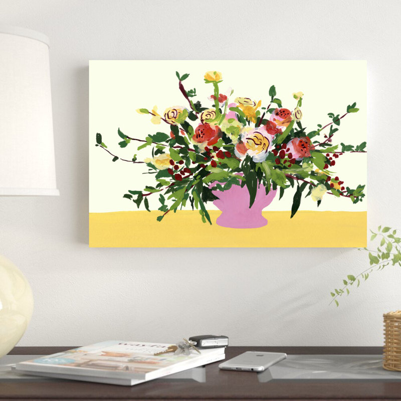 «Grand Bouquet II» par Melissa Wang - peinture sur toile tendue, H 12 po x l 18 po