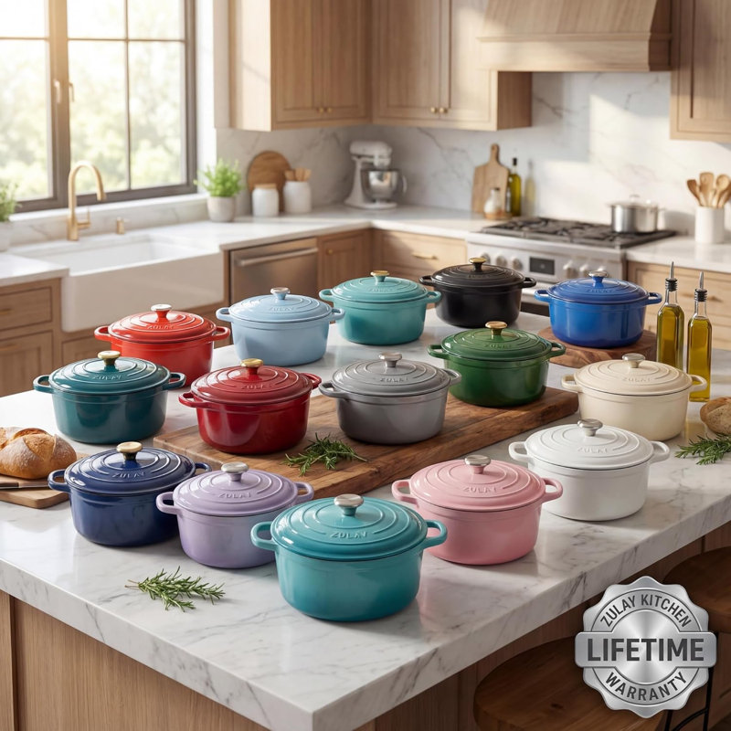 Faitout en fonte émaillée avec couvercle Zulay Kitchen - 6 pintes