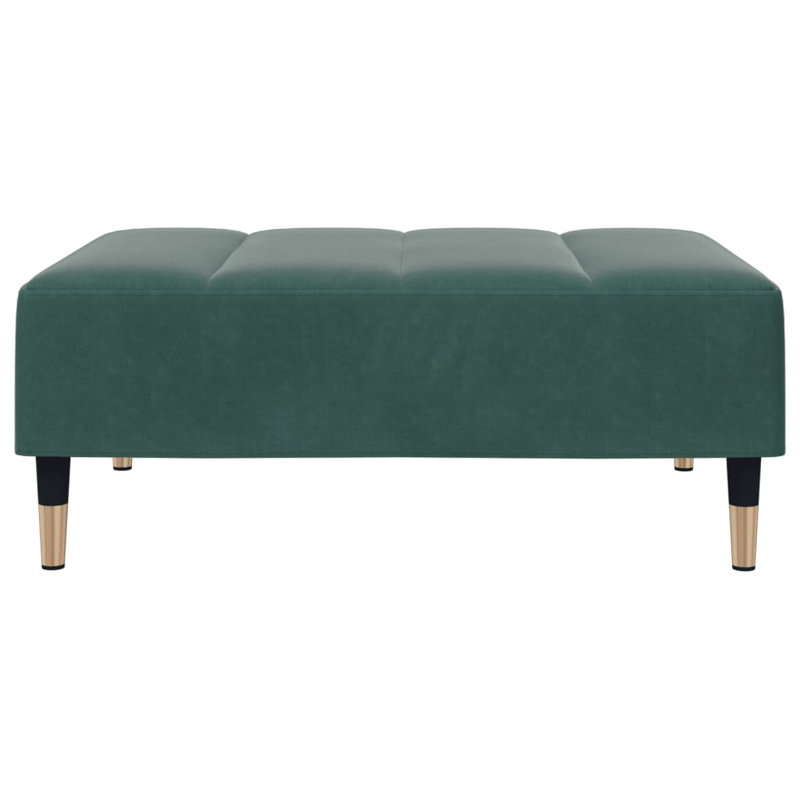 Mercer41 Footstool 30.3"X21.7"X12.2" Velvet, Dark Green