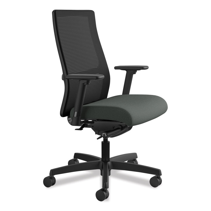 Chaise de travail en maille Ignition, Noir Centurion, Accoudoirs réglables