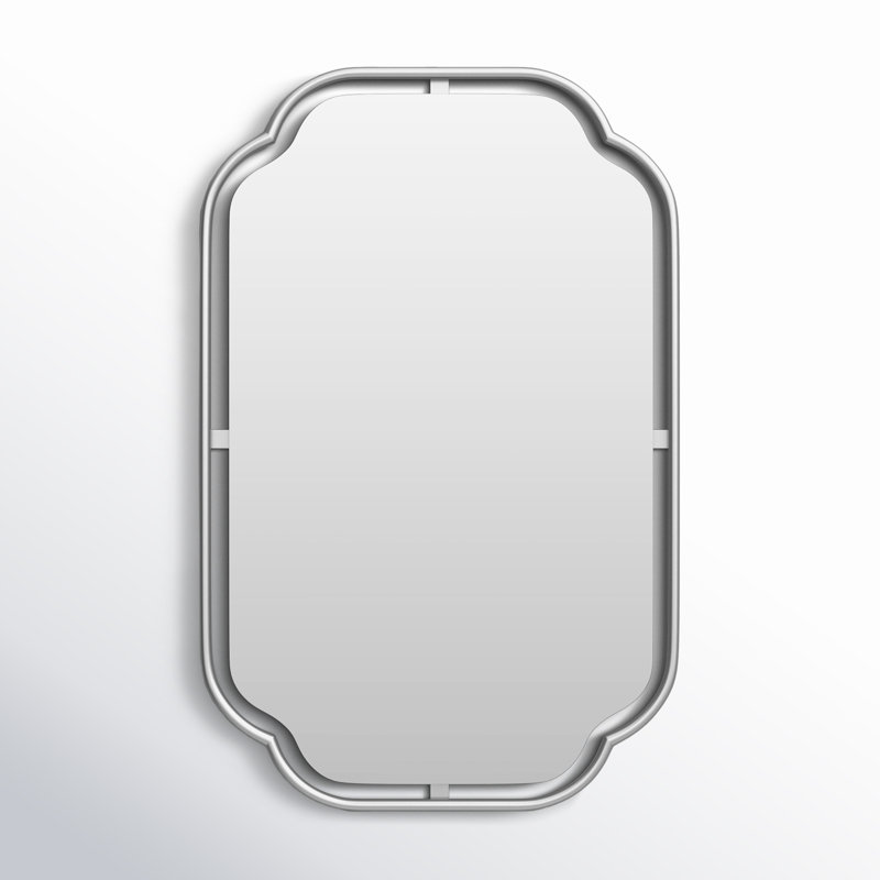Sebastian Wall Mirorr, 34" H x 22.25" W, Silver