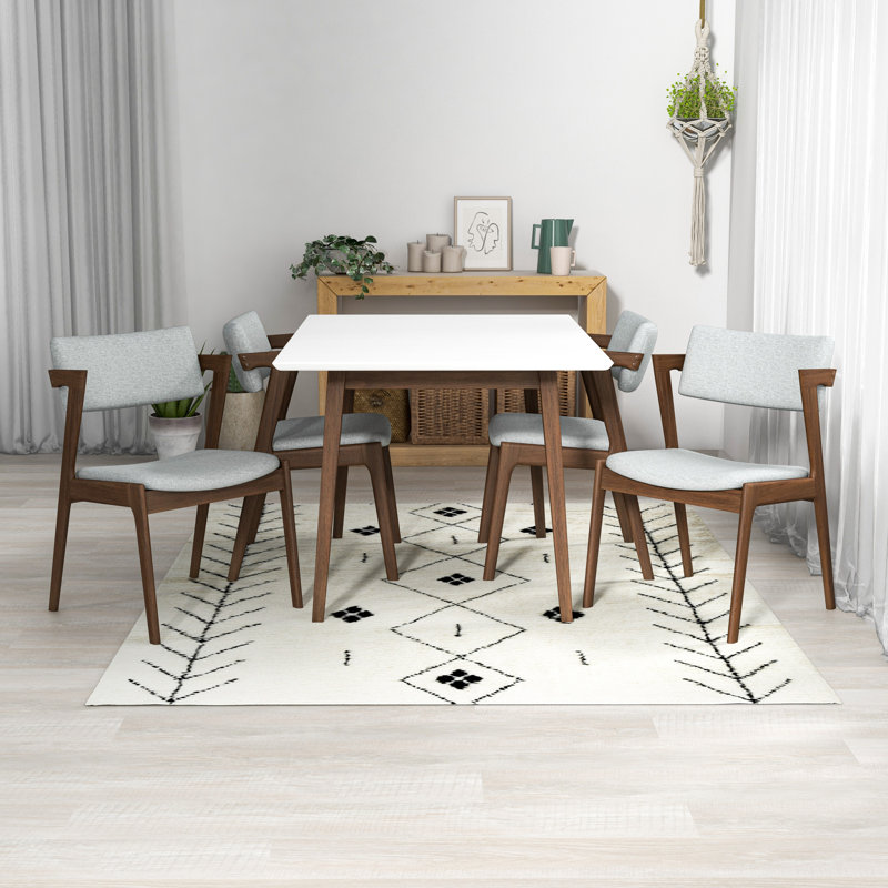 Kerwon 4 - Person Solid Wood Solid Wood Top Four Leg Dining Set