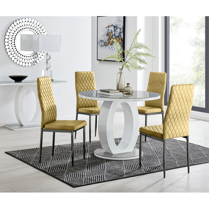 Bekircan 4 - Person Dining Set, Yellow