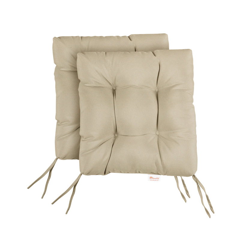 Coussin de siège d'extérieur 2 pièces, L 19 po x P 19 po, Brun clair
