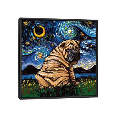 « Shar-Pei Night » par aja Trèves, reproduction d’art