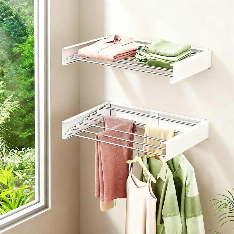 Wall-Mounted Drying Rack, 1 Pack (White)