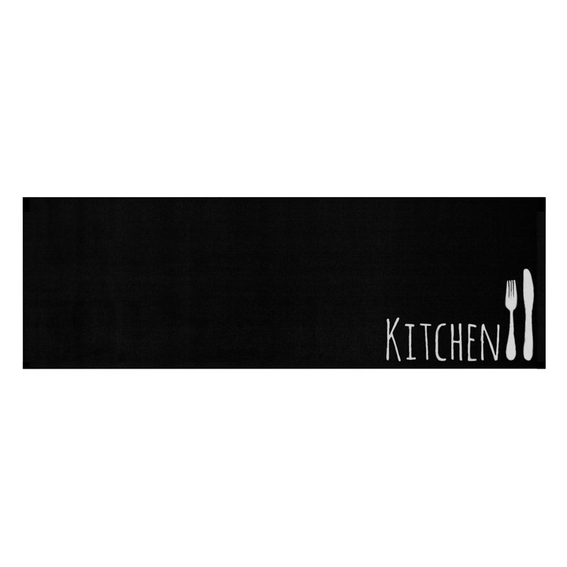 Kitchen Cutlery Cook & Clean Kitchen Mat, Black