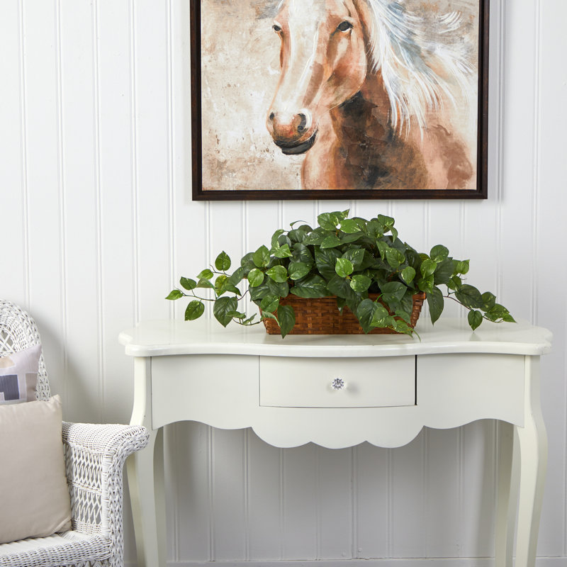 15'' Faux Ivy Plant in Wood Basket