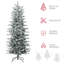 Arbre de Noël artificiel haut 6 pi avec 636 branches floquées par la neige, 250 lumières claires jaunes chaudes, ouverture automatique, ampoule supplémentaire