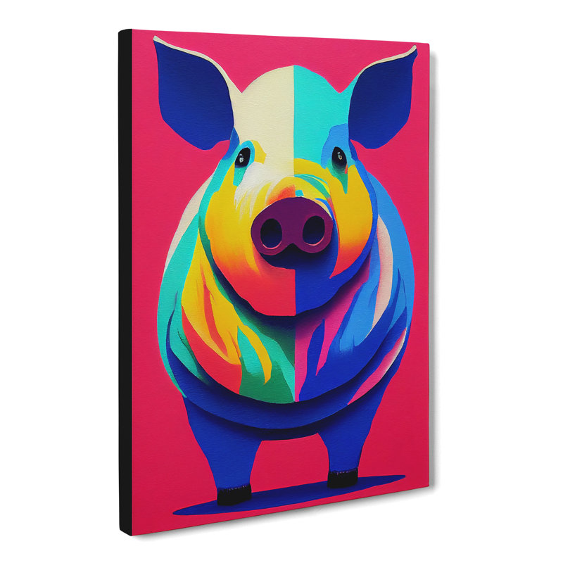 Winigan Pig Crayon - Wrapped Canvas, 76cm H x 50cm W x 3cm D