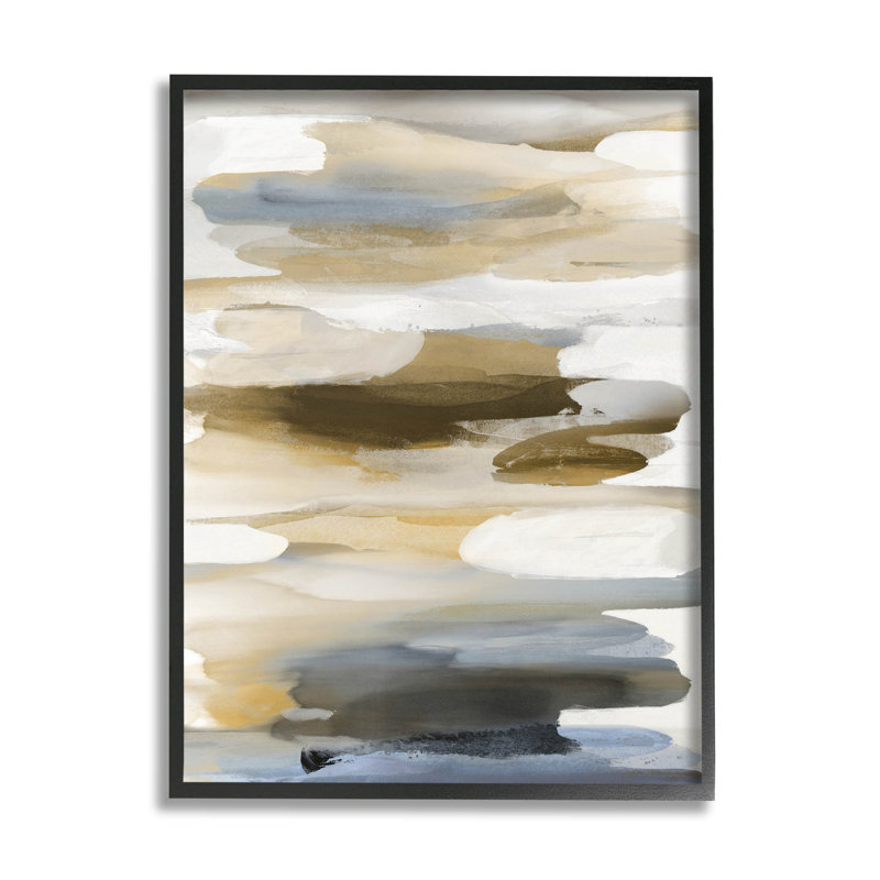 Art abstrait giclée par Jackie Hanson, H 20 po x l 16 po x P 1,5 po, Giclée encadrée noir minuit