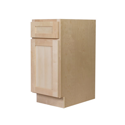 Unfinished Ready To Assemble Solid Wood Shaker Kitchen Base Cabinet — 18″ W × 34.5″ H × 24″ D — B18