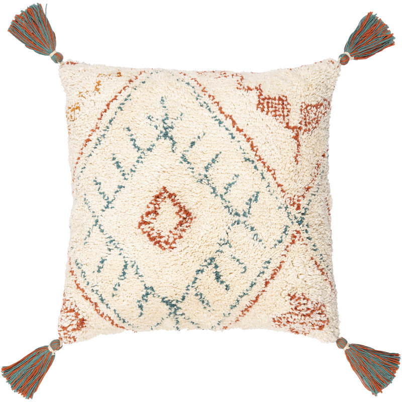 18" Embroidered Cotton Euro Throw Pillow for Kids