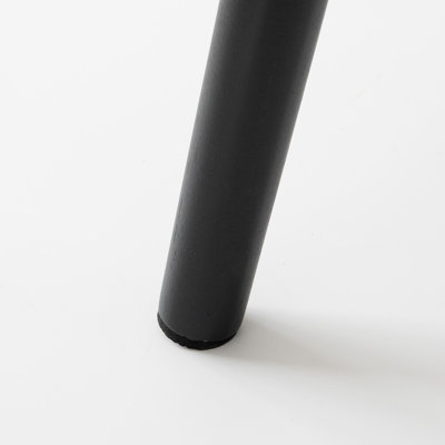Tabouret rond en bois massif tissé à la main, banc de maquillage et de vestibule, L 17,72 po x l 11,81 po x H 17,32 po, noir