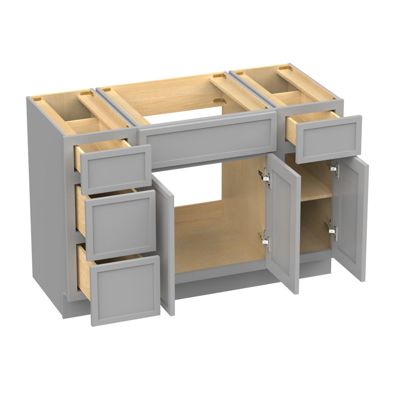Base de meuble-lavabo simple 48 po seulement, Gris