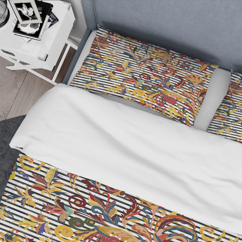 Ensemble de housse de couette en microfibre jaune / rouge 2 pièces