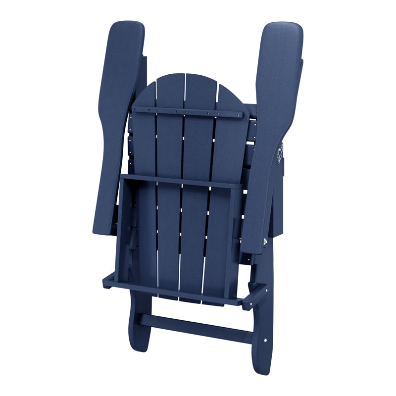 Ensemble de conversation Adirondack pour l'extérieur avec table basse carrée 5 pièces Laguna, Marine