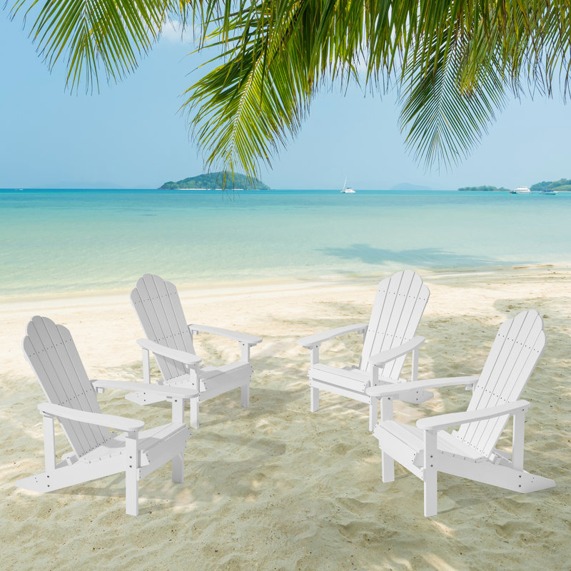 Chaise Adirondack en plastique Harb, Blanc