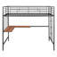 Full Metal Loft Bed With Desk And Metal Grid, White-1932171692