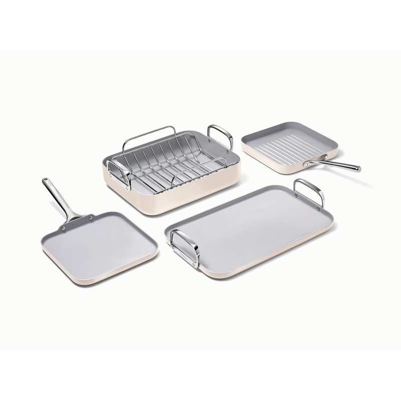 Caraway Batterie de cuisine carrée 5 pièces, Crème