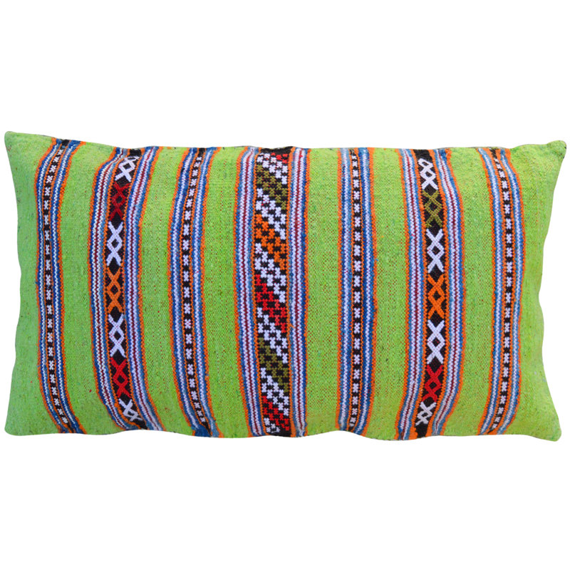 Lumbar Pillow Cover & Insert, Light Green, 17" H x 30" W, Polyester/Eco-Fill