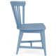 Lana Round Dining Table Set With Blue Wooden Side Chairs