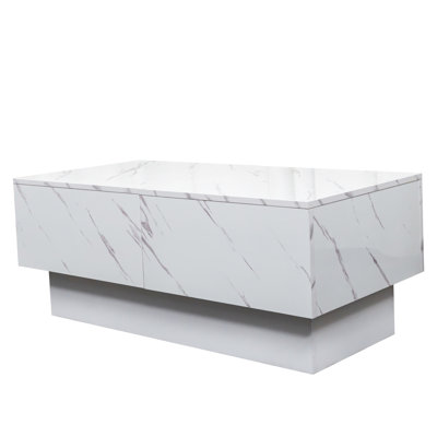 Console extensible blanche avec plateau coulissant et espace de rangement dissimulé
