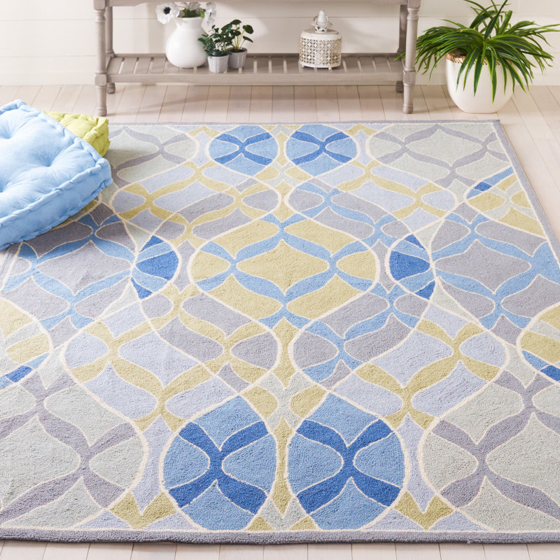 Chelsea Hand Hooked Wool Pile Abstract Rug, Rectangle 5'3" x 8'3"