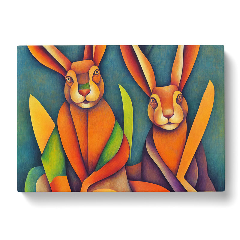 Vintage Hares - Wrapped Canvas, 40cm H x 60cm W x 3cm D