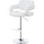 Tabouret de bar réglable en blanc, rembourré pour une position assise décontractée, base piédestal, salle à manger à dossier ouvert avec finition blanche, douceur