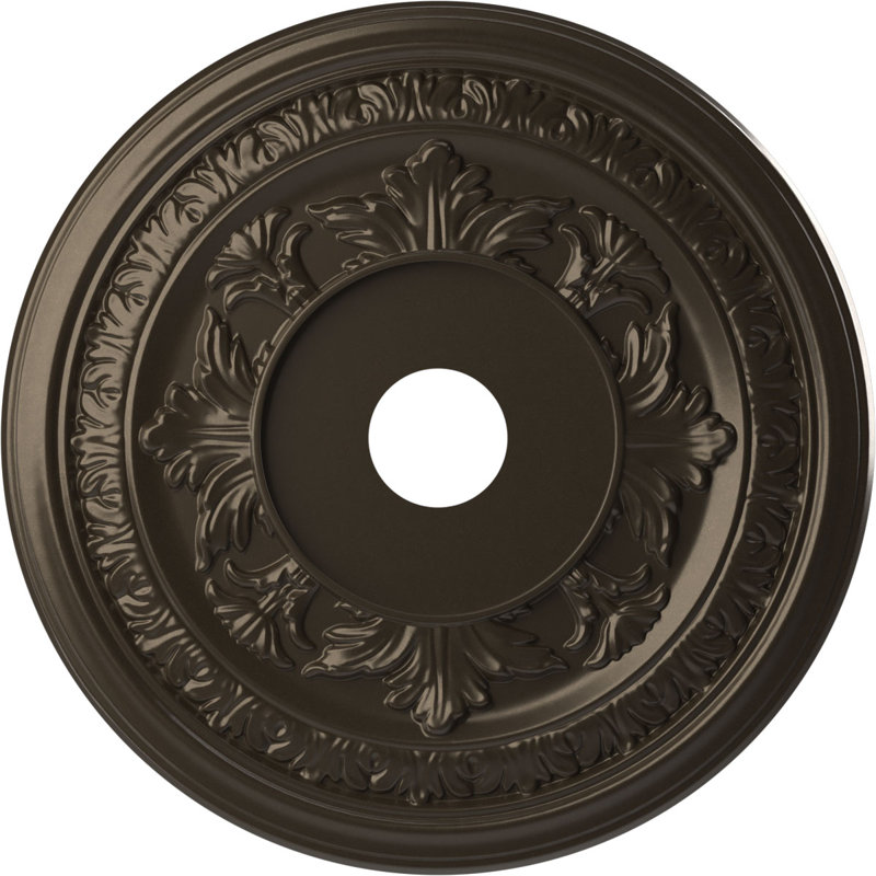 Médaillon de plafond en PVC thermoformé Baltimore, H 22 po x l 22 po x P 1 po, Bronze métallique foncé