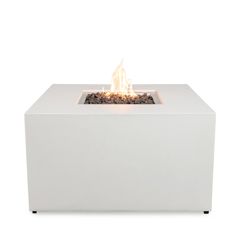 Mason 42" Square Hidden Propane Tank Gas Fire Pit, White