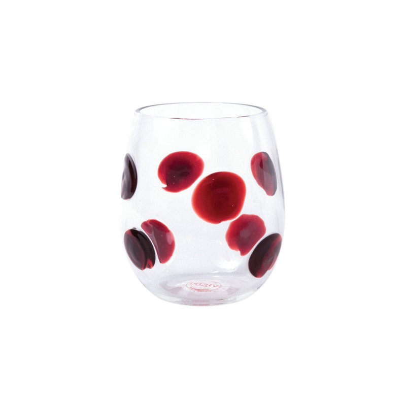 Drop Handmade Stemless Wine Glass, Red