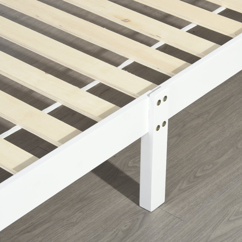 Dupuis Solid Wood Bed, Double (4'6), White