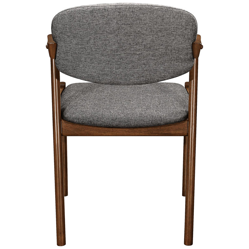Noyer foncé et gris Mid-Century chaises de salle à manger modernes (deux 2 - et revêtement
