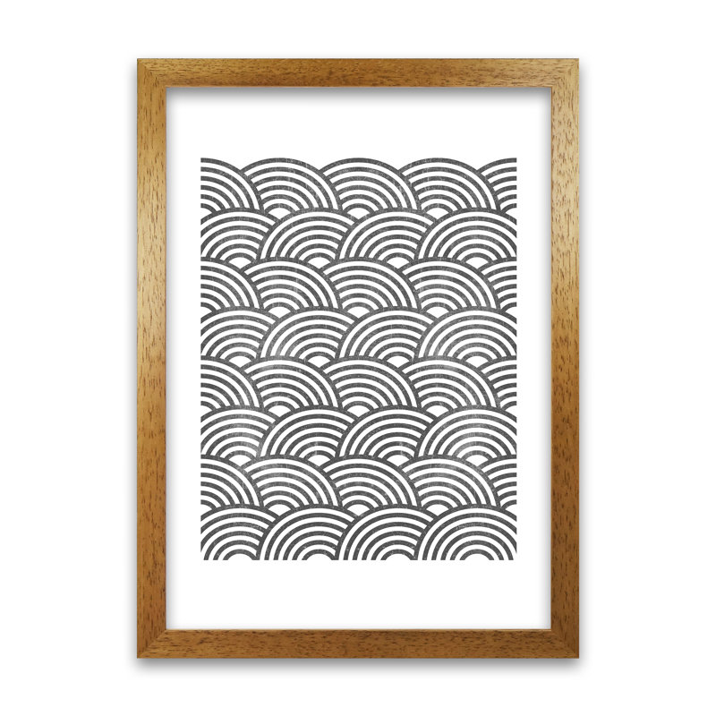 Art Deco Grunge Original - Print, Oak Frame, 84cm H x 59cm W x 3cm D
