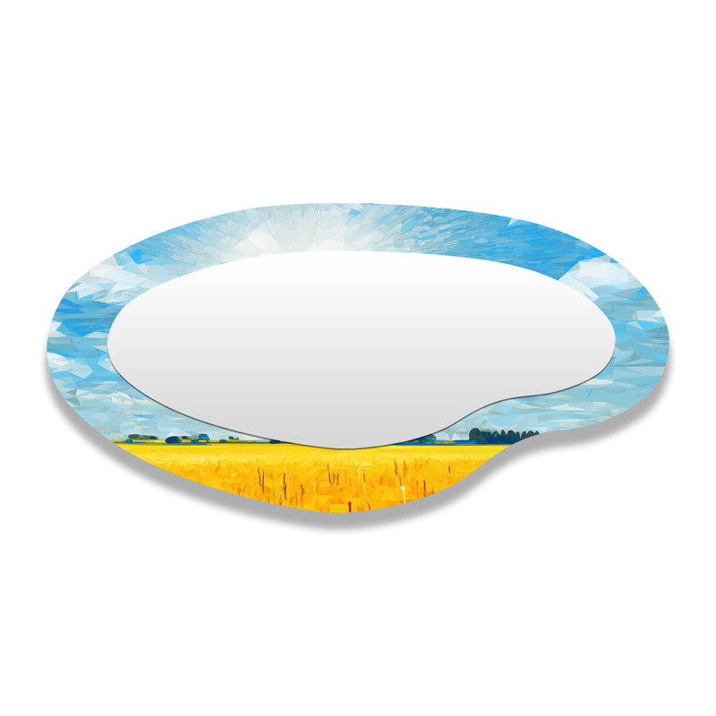 Miroir mural asymétrique Bright Sunlight Over Yellow - Meadow Traditional