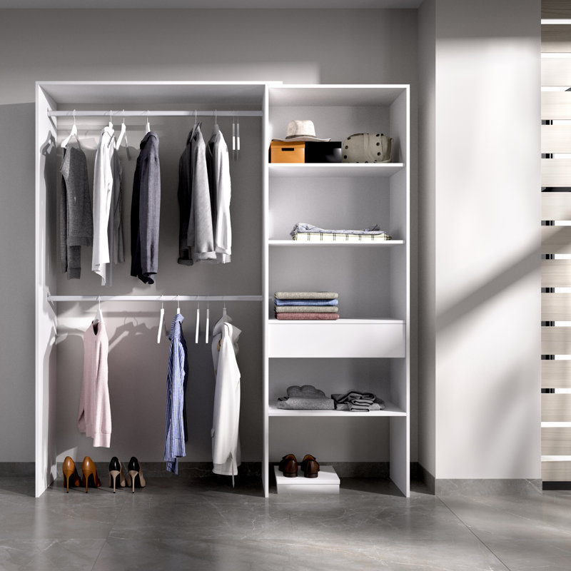 Alandria 110 cm x 160 cm Closet System Can Be Cut to Fit Your Space, White
