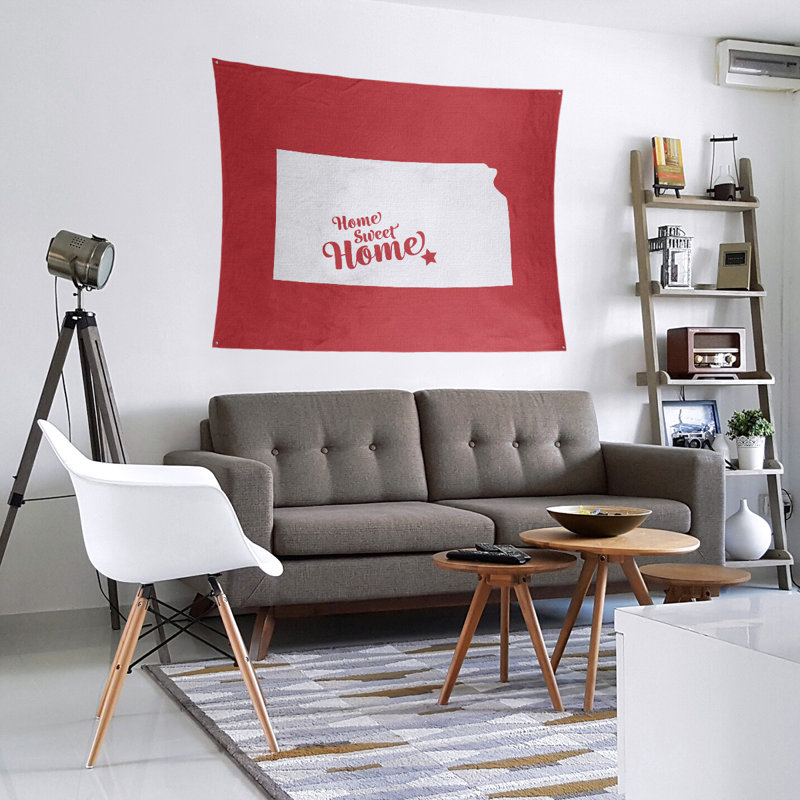 Tapisserie murale wichita doux pour la maison, H 27,5 po x l 37,5 po, Rouge